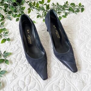St. John Suede Heeled Pumps Sz 37.5 / 7.5